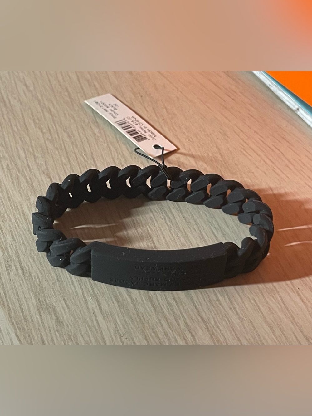 Matte Black Rubber Link ID Bracelet